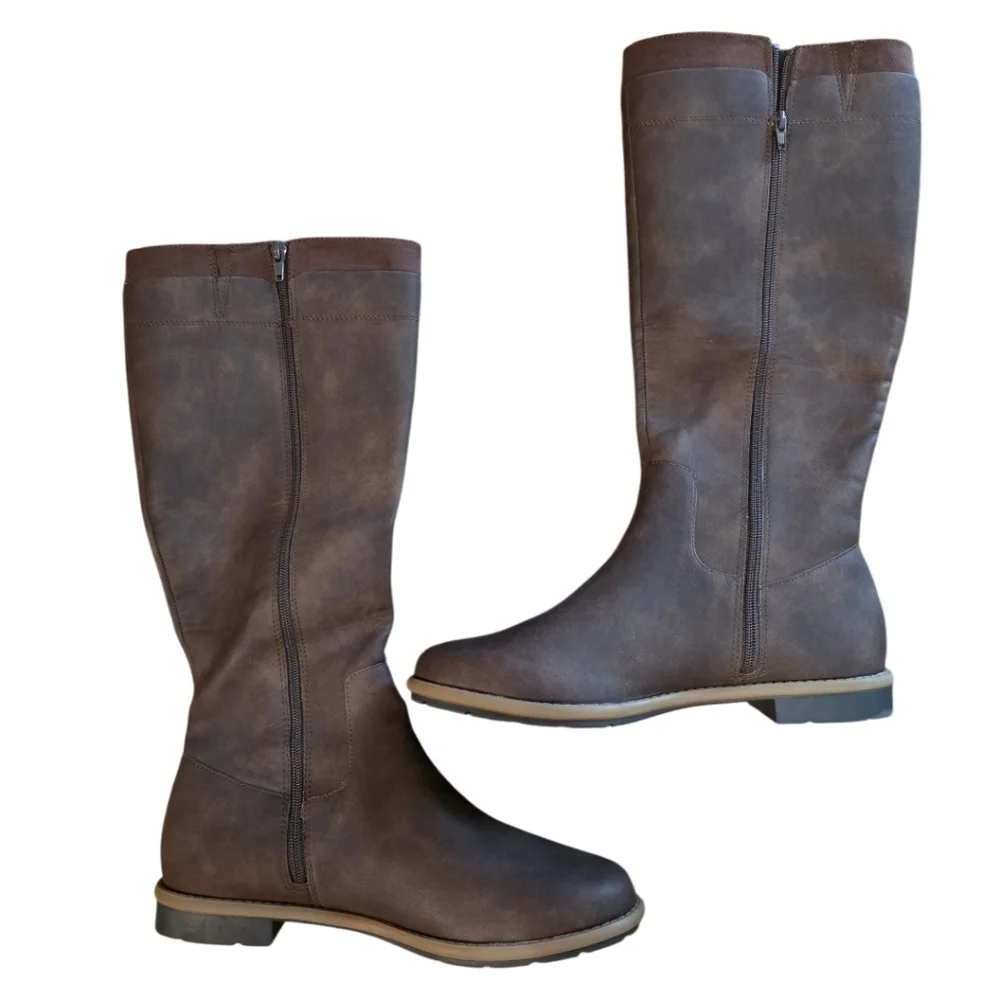 Style & Co. Womens Olliee Faux Leather Tall Knee-High Boots Size 11 Zip Each Sid